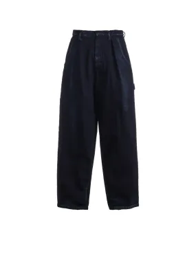 10OZ DENIM SINGLE-PLEATED WIDE LEG PANTS