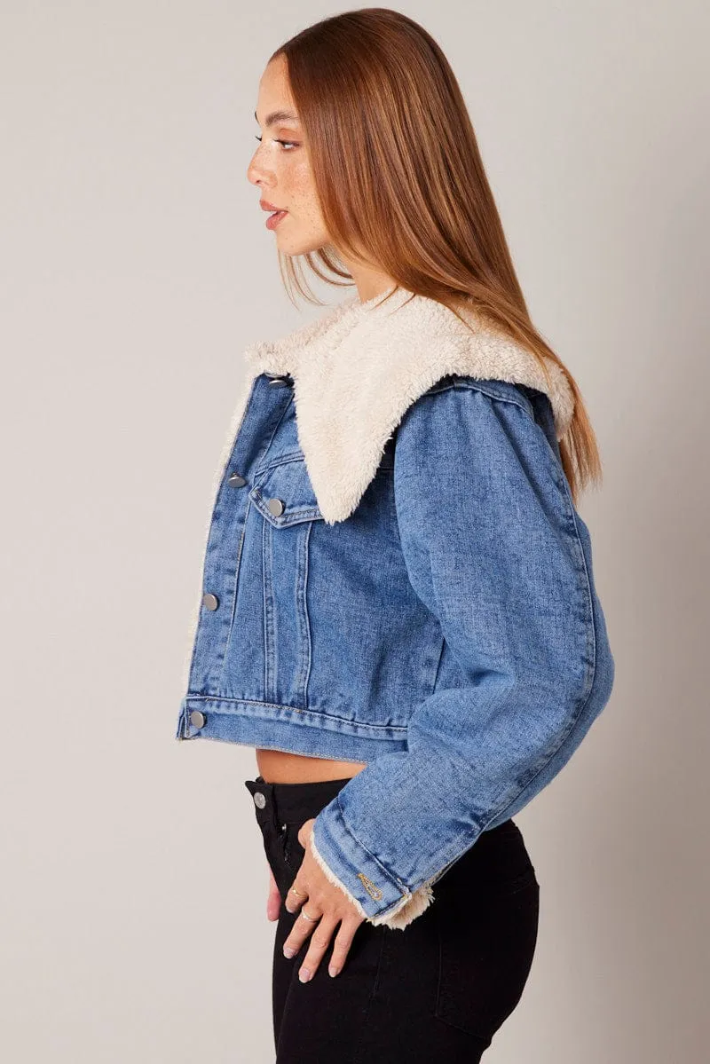 Denim Jacket Faux Fur