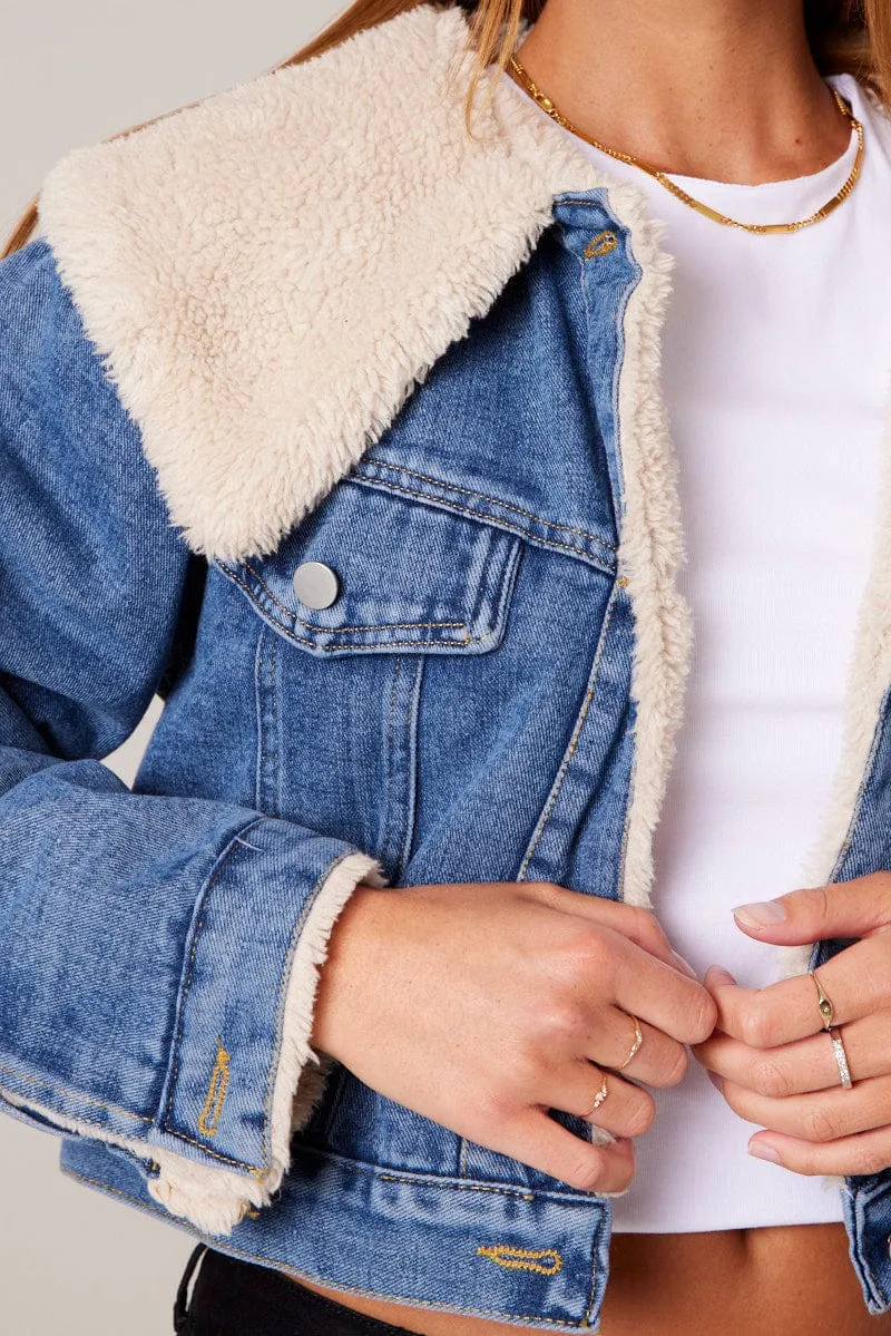 Denim Jacket Faux Fur