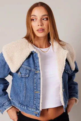 Denim Jacket Faux Fur