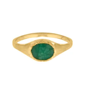 Emerald Gemstone Signet Ring