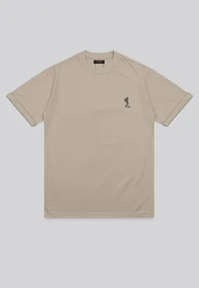 ESSENTIAL ROLLED CUFF T-SHIRT FAWN