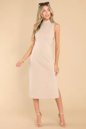 For The People Beige Midi Dress