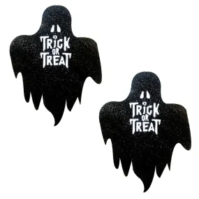 Freaking Awesome Glitter Blacklight Trick Or Treat Ghost Nipple Cover Pasties