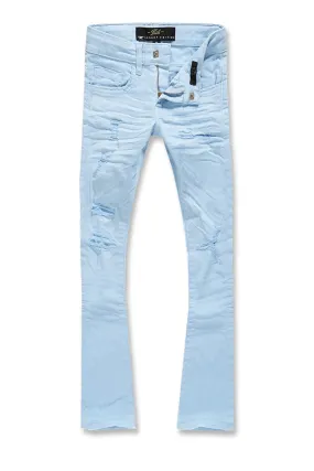 Kids Stacked Tribeca Twill Pants (Sky Blue)