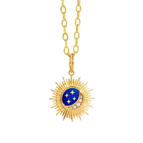 Large Moon & Stars Flare Pendant