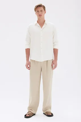 Miles Pleated Linen Chino