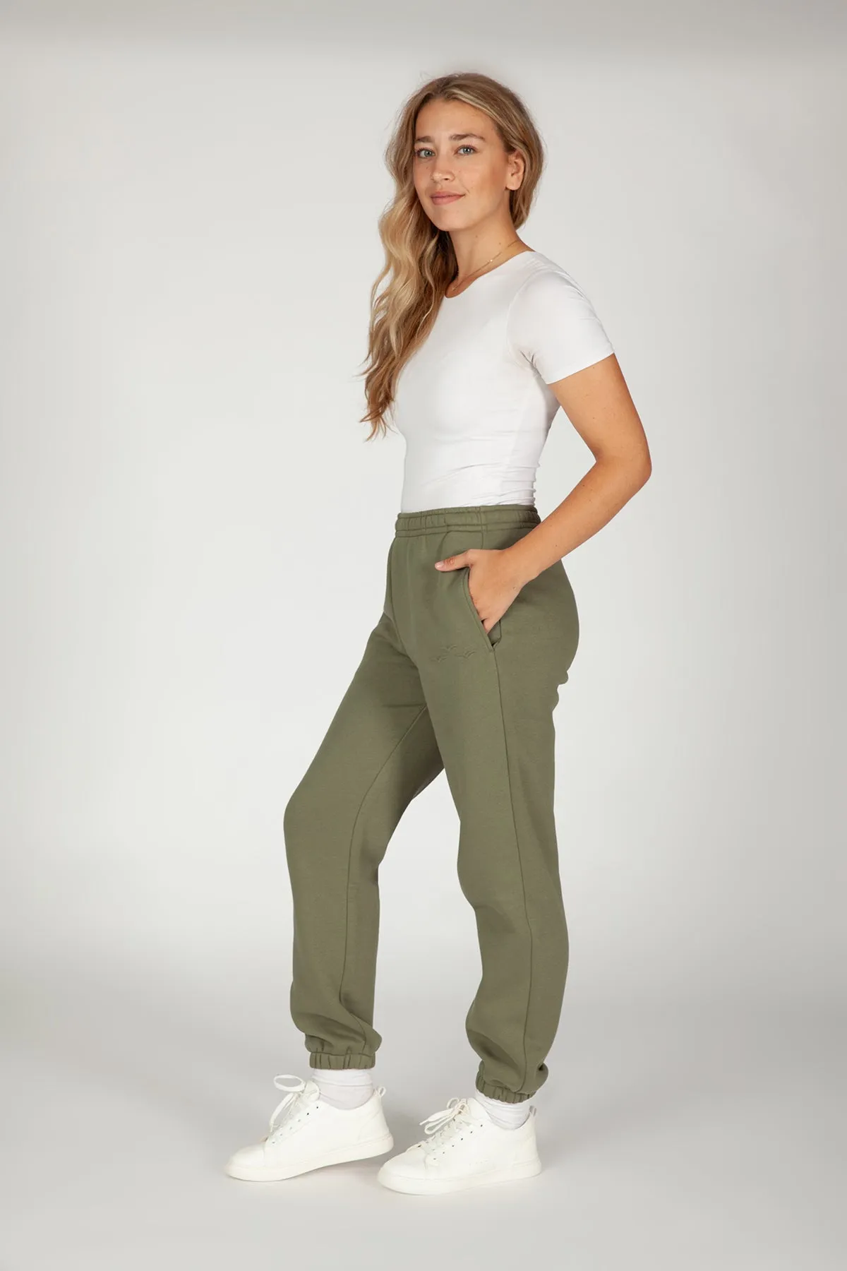 Nova premium fleece relaxed joggers in olive