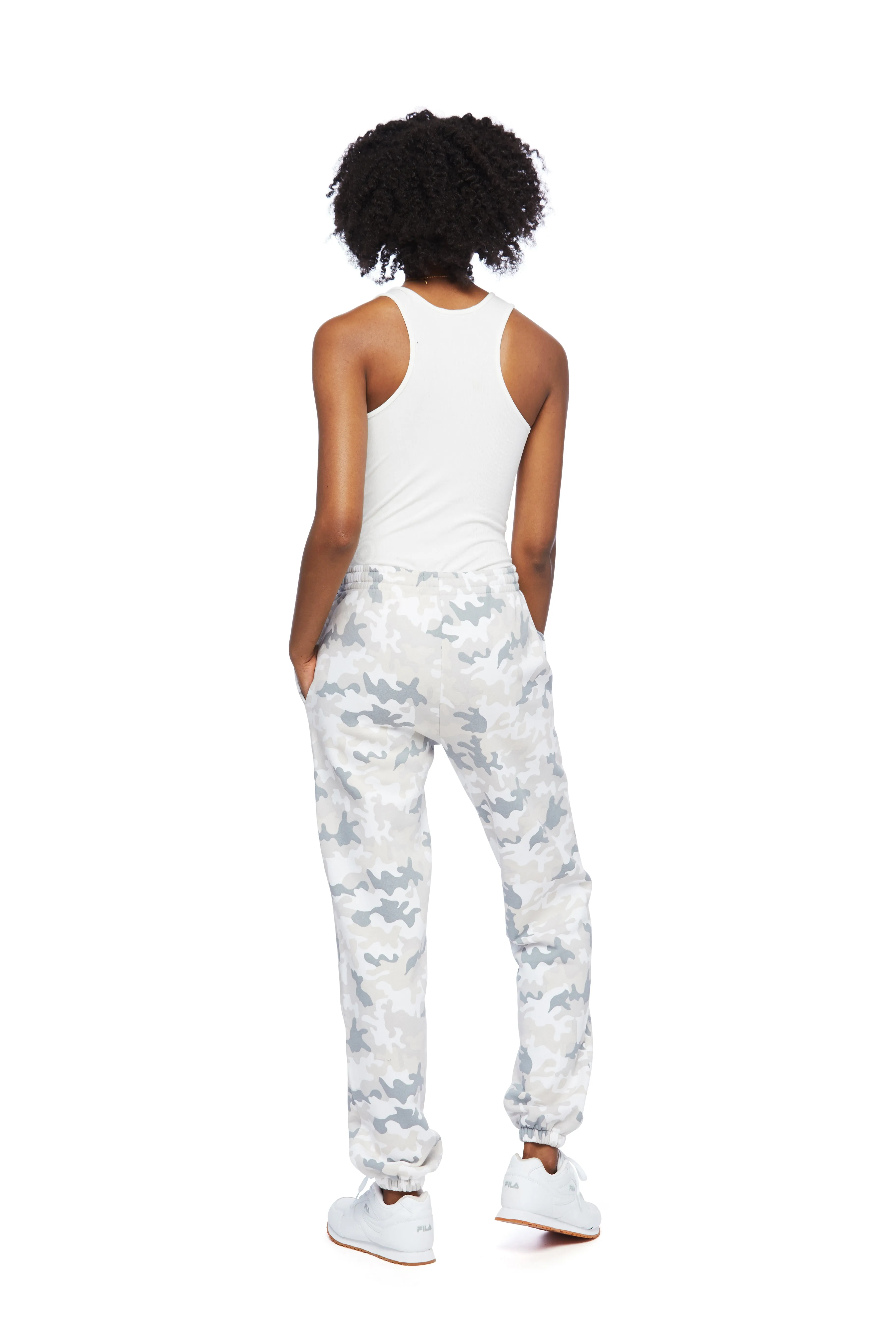 Nova premium fleece relaxed sweatpants in White Camo