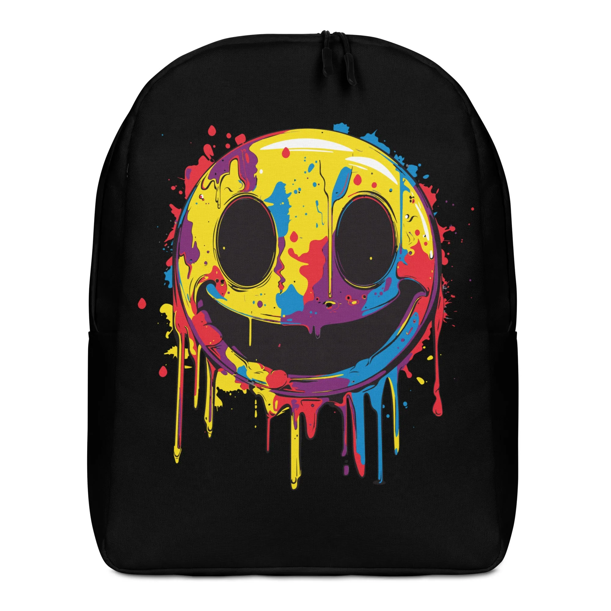 Psychedelic Melting Smiley Minimalist Backpack