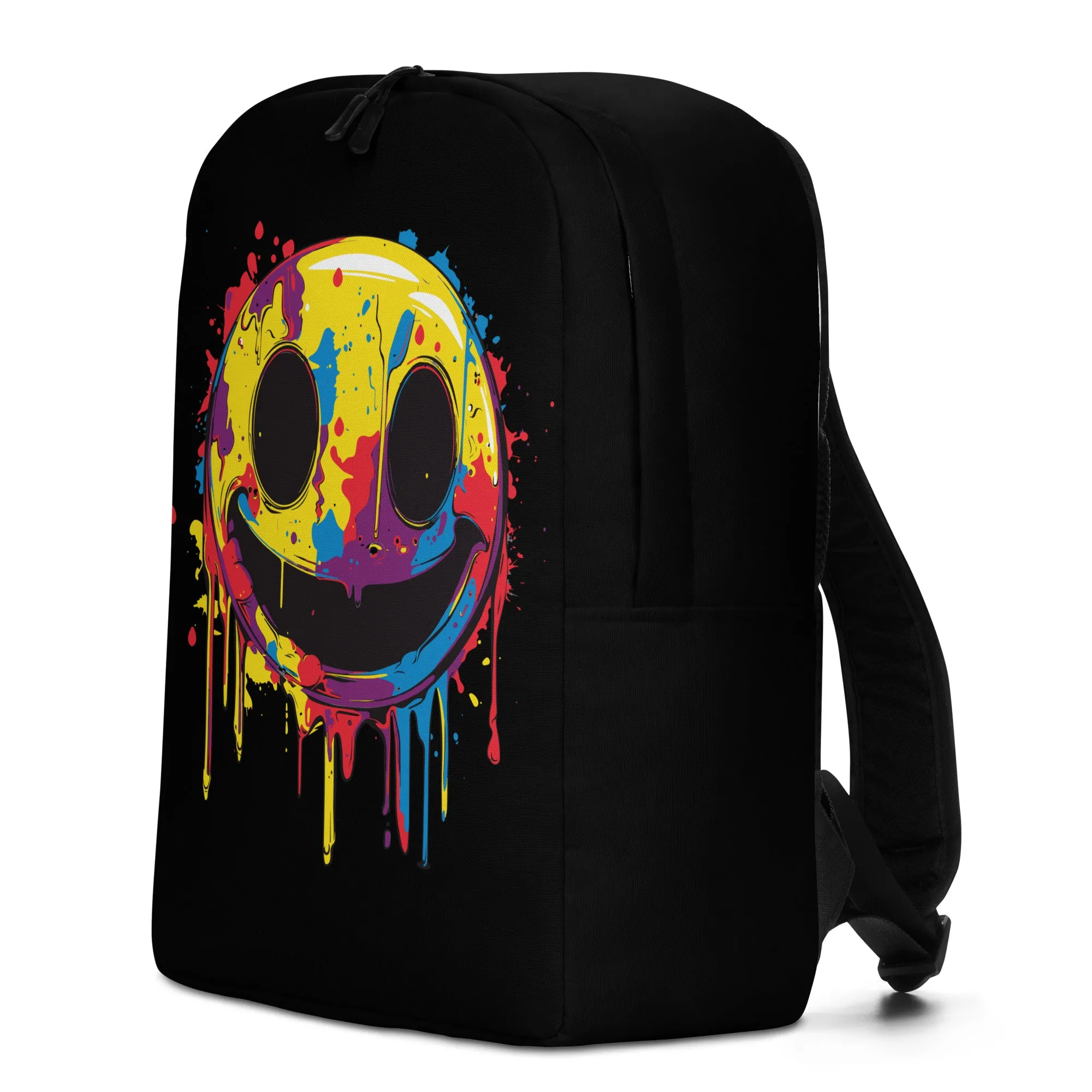 Psychedelic Melting Smiley Minimalist Backpack