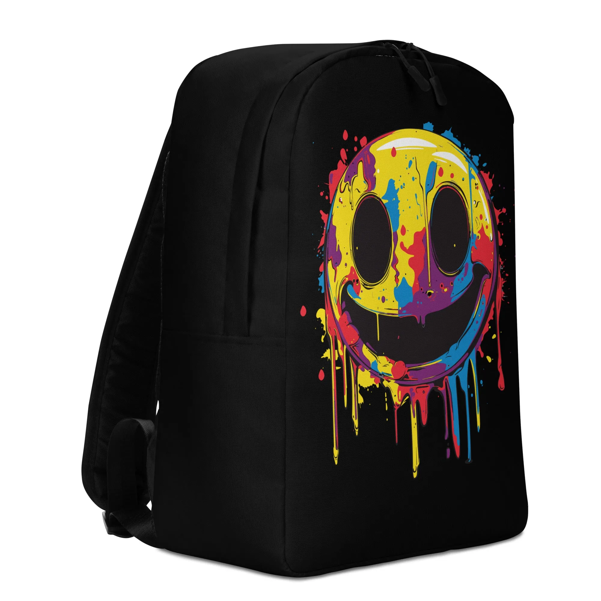 Psychedelic Melting Smiley Minimalist Backpack