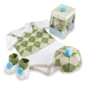 "SWEET TEE" 3-PIECE GOLF LAYETTE SET IN GOLF CART